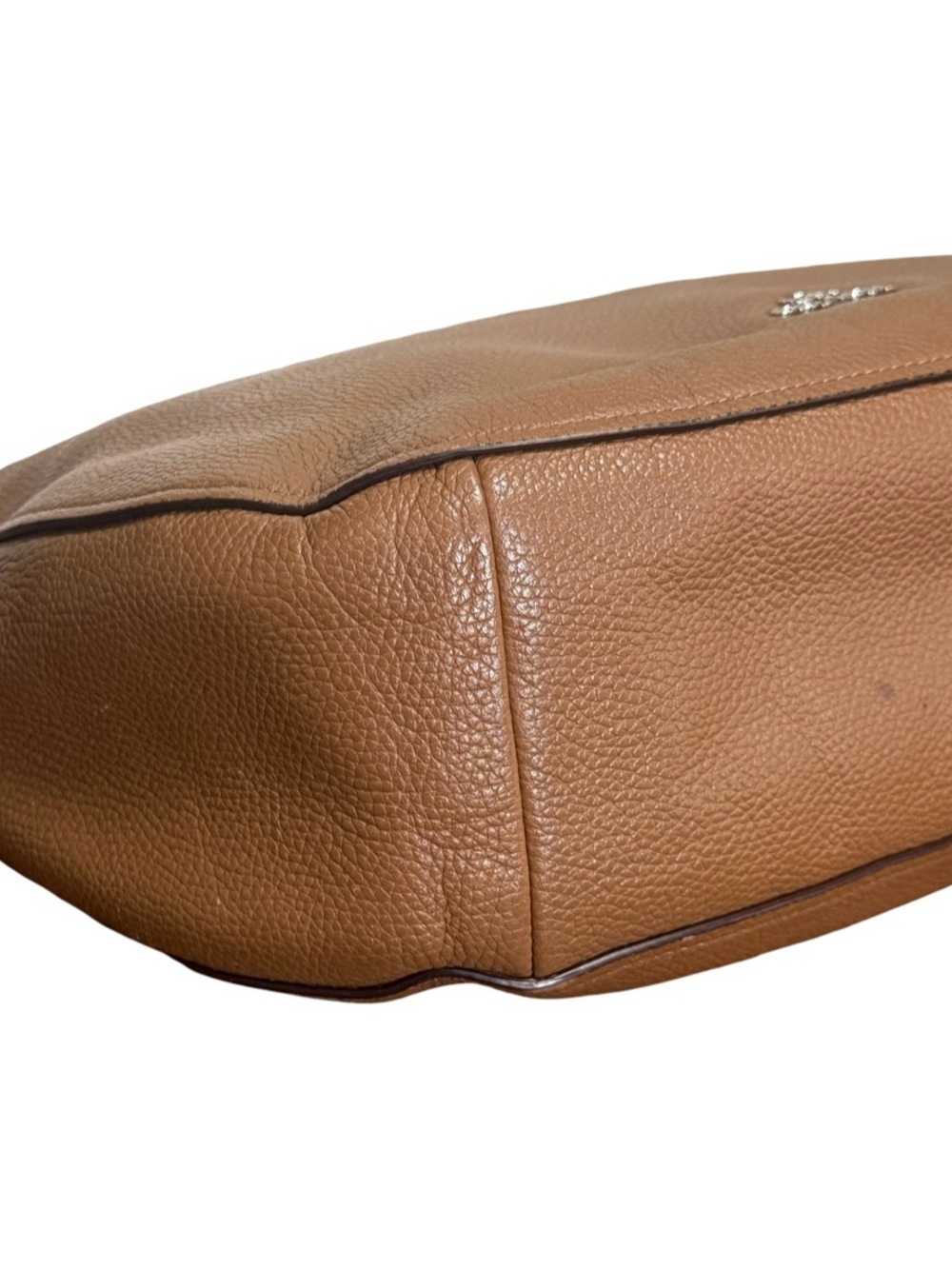 Coach Chelsea Saddle Tan Pebbled Leather Shoulder Hobo Bag! - Picture 7 of 12
